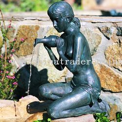 Woman Kneeling Pond Spitter